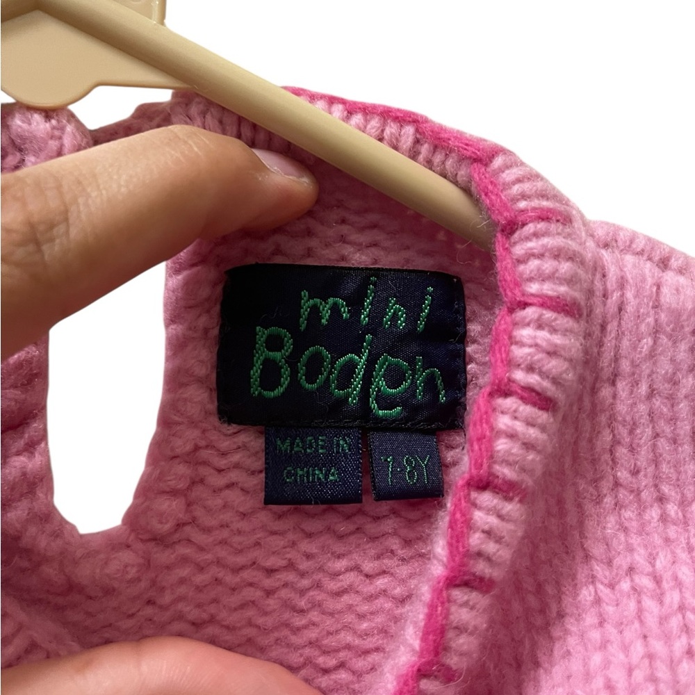 Boden Pink Sweater with Colorful LOVE Design - Picture 2 of 3